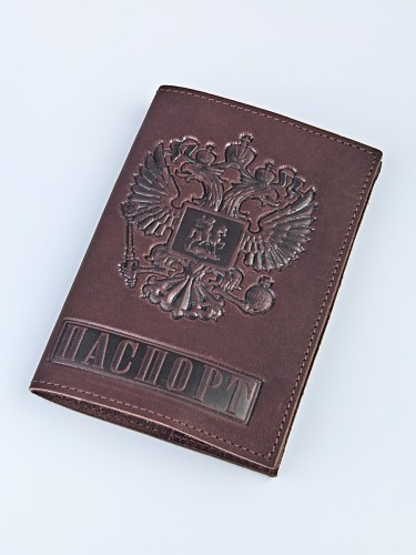 YR Обложка на паспорт герб большой (КРС/нат.кожа) 