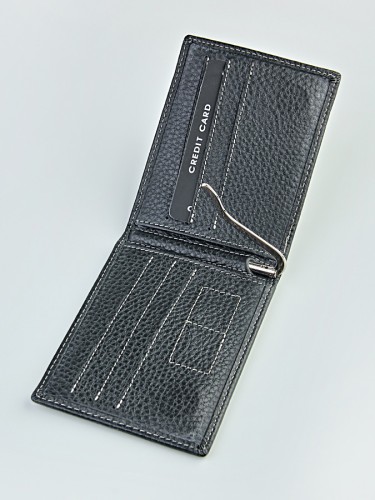 YK Зажим для купюр "080" б/н (нат. кожа)